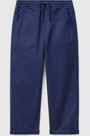 Benetton Stretch Cotton Joggers With Drawstring