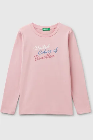 Benetton Long Sleeve T-shirt With Glittery Print