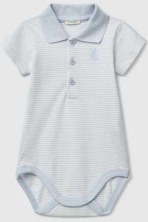 Benetton Polo Bodysuit In Stretch Cotton