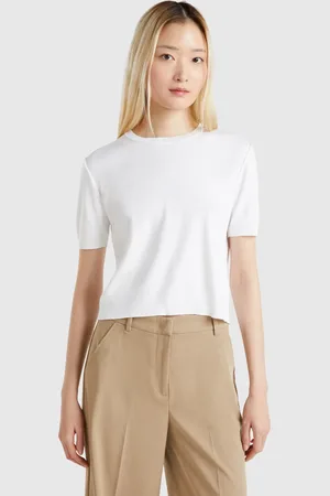 Benetton Short Sleeve 100% Cotton Sweater