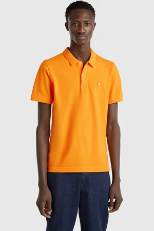 Benetton Ocher Yellow Slim Fit Polo Shirt