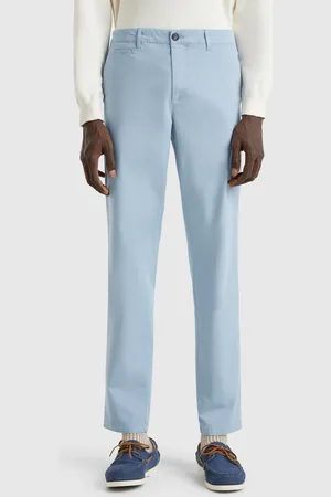 Benetton Blue Gray Slim Fit Chinos