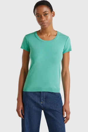 Benetton Short Sleeve Sweater In 100% Cotton