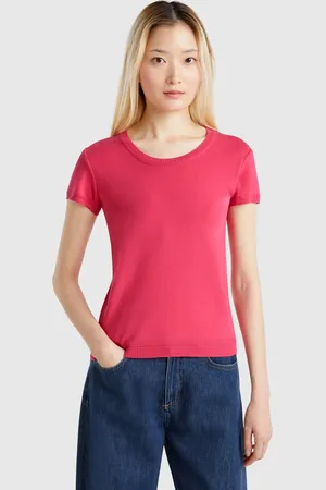Benetton Short Sleeve Sweater In 100% Cotton