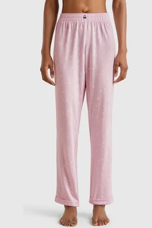 Benetton Patterned Trousers In Viscose Blend