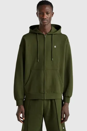 Benetton Zip-up Hoodie In Cotton