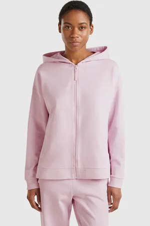 Benetton 100% Cotton Sweatshirt With Zip And Hood