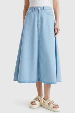 Benetton Flared Jean Skirt