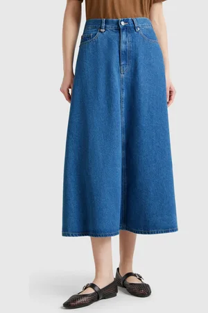 Benetton Flared Jean Skirt