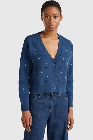 Benetton Cardigan With Flower Embroidery