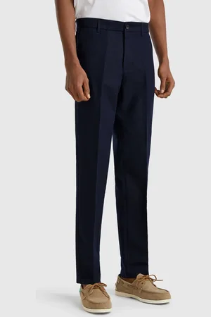 Benetton Slim Fit Chinos In Linen Blend