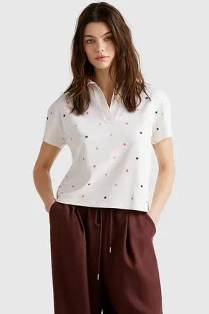 Benetton Polo With Flower Embroidery
