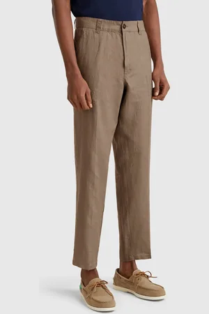 Benetton Chinos In Pure Linen