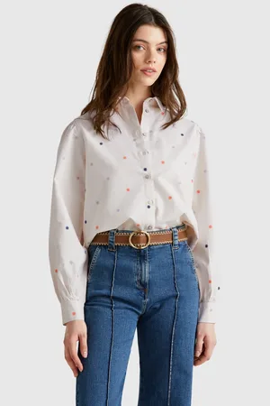 Benetton Shirt With Flower Embroidery