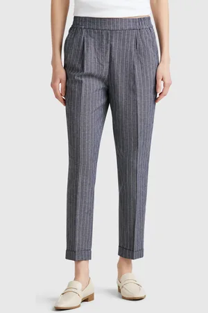 Benetton Regular Fit Pinstriped Trousers