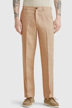 Benetton Striped Linen Blend Chinos
