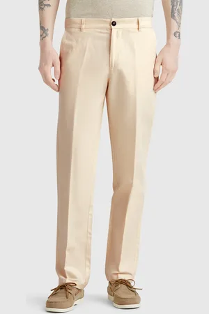 Benetton Slim Fit Chinos In Linen Blend
