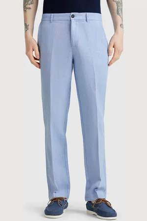 Benetton Striped Linen Blend Chinos