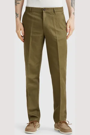 Benetton Slim Fit Chinos In Linen Blend