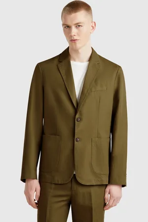 Benetton Slim Fit Blazer In Linen Blend