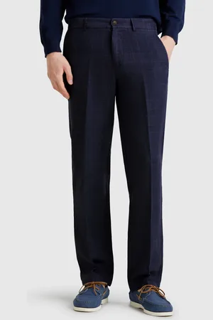 Benetton Striped Linen Blend Chinos