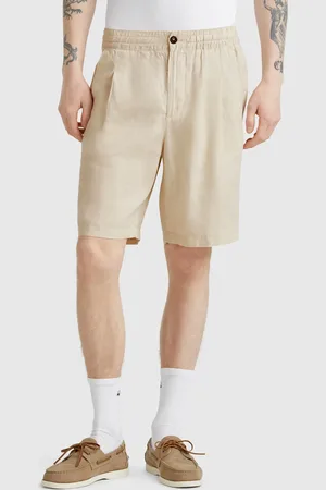 Benetton Bermuda Shorts With Drawstring In Pure Linen