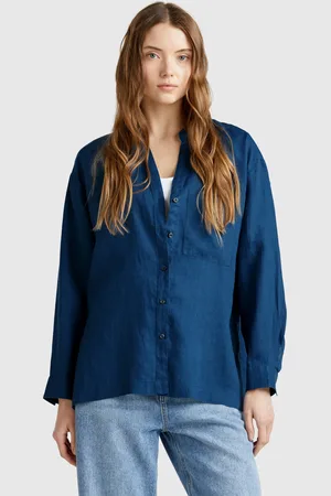 Benetton Oversized Shirt In Pure Linen