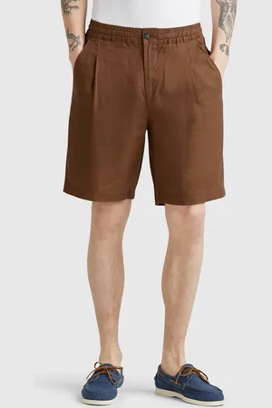 Benetton Bermuda Shorts With Drawstring In Pure Linen