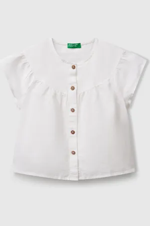 Benetton Blouse In Linen Blend