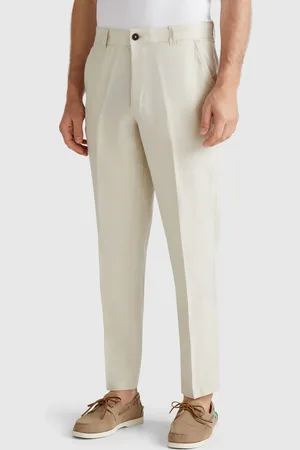 Benetton Chinos In Pure Linen