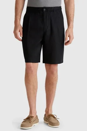 Benetton Bermuda Shorts With Drawstring In Pure Linen