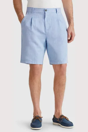 Benetton Striped Bermudas In Linen Blend