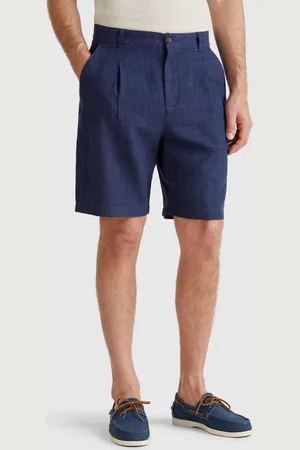 Benetton Striped Bermudas In Linen Blend