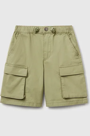 Benetton Parachute Shorts In Stretch Cotton