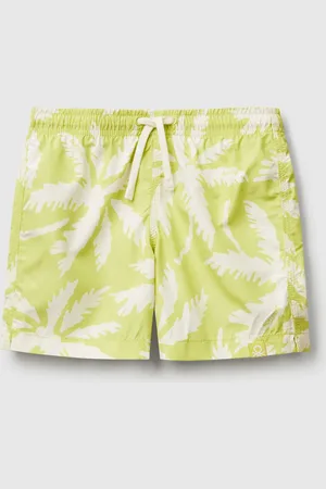Benetton Patterned Swim Trunks In Nylon