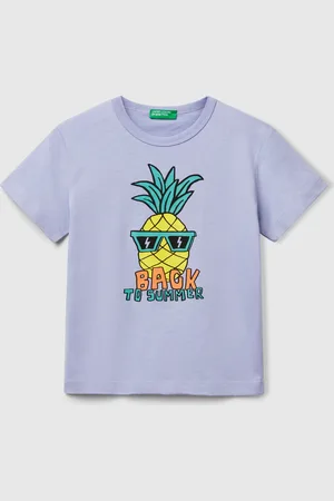 Benetton T-shirt In Organic Cotton With Print
