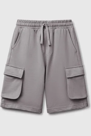 Benetton Cargo Shorts In Light Sweat Fabric