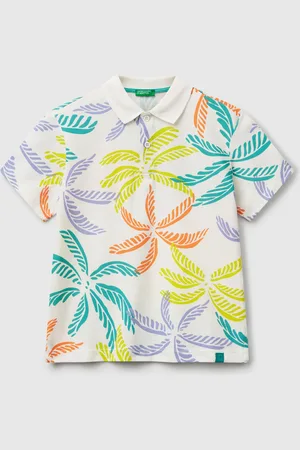 Benetton Polo With Tropical Print