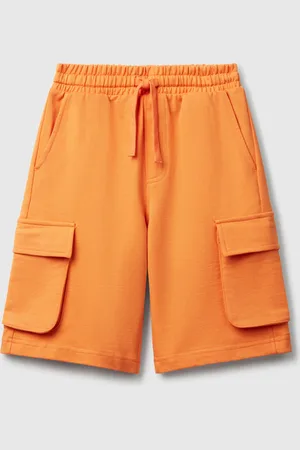 Benetton Cargo Shorts In Light Sweat Fabric