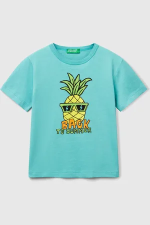 Benetton T-shirt In Organic Cotton With Print