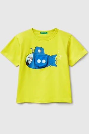 Benetton T-shirt With Submarine Print And Applique