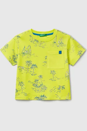 Benetton Oversize T-shirt With Beach Print