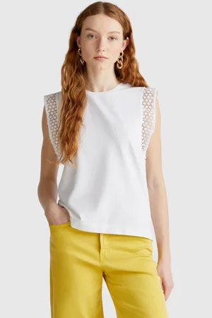 Benetton Sleeveless Top With Macramè