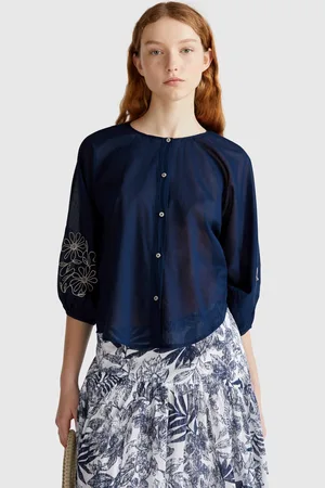 Benetton Blouse With Floral Embroidery
