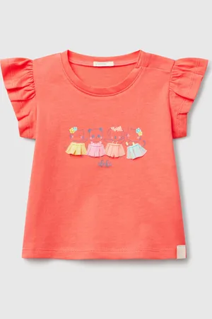 Benetton T-shirt With Print And Applique