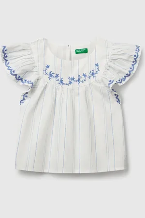 Benetton Blouse With Floral Embroidery
