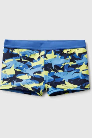 Benetton Swim Trunks With Shark Print