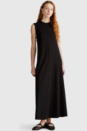 Benetton Sleeveless Dress In Pure Cotton