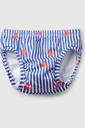 Benetton Striped Swim Bottoms With Crabs