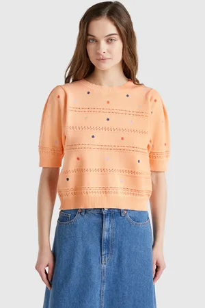 Benetton Sweater With Embroidered Flowers